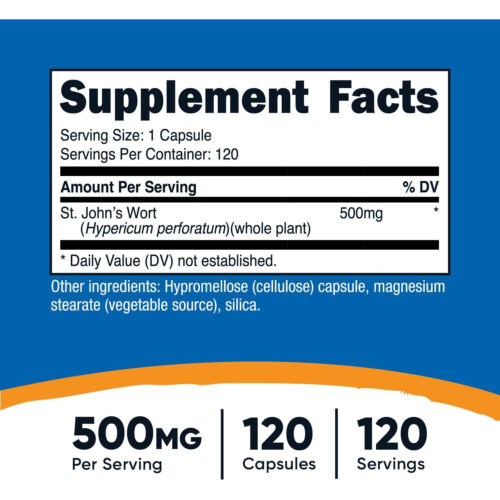 St John's Wort 500mg Nutricost | 120 Cápsulas - Image 2
