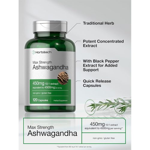Ashwagandha 450mg Horbaach | 120 Cápsulas - Image 3