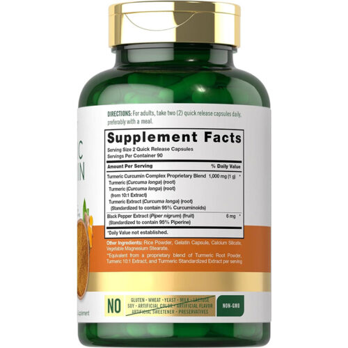 Curcuma Turmeric 1000mg Carlyle | 180 Cápsulas - Image 2