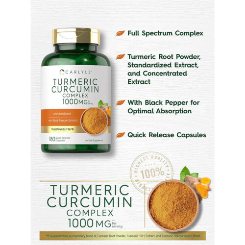 Curcuma Turmeric 1000mg Carlyle | 180 Cápsulas - Image 3