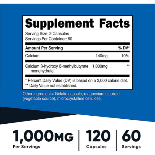 HMB 1000 Nutricost | 120 Cápsulas - Image 2