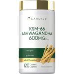 KSM-66 Ashwagandha Carlyle 600 mg frasco de 120 cápsulas