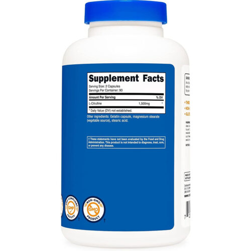 L-Citrulline 1500mg Nutricost | 180 Cápsulas - Image 4