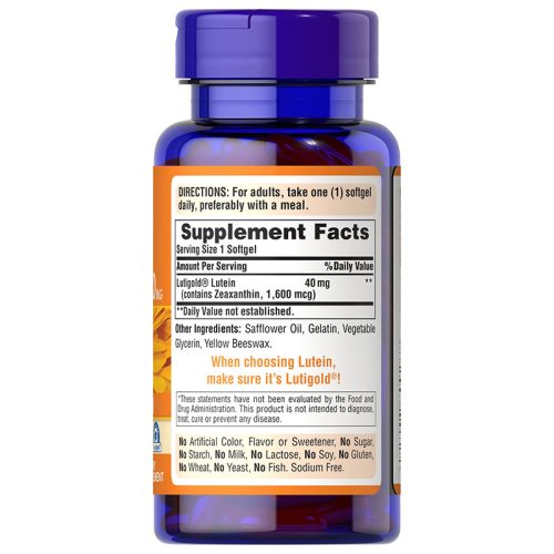 Luteina y Zeaxantina 40mg Puritan's Pride | 60 Cápsulas - Image 2