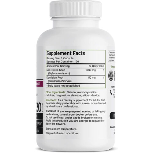 Milk Thistle Diente de León Cardo Mariano 1000mg Bronson | 120 Cápsulas - Image 2