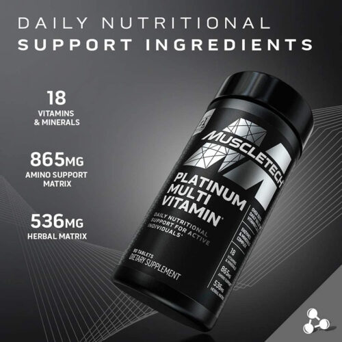 Multivitaminico Platinum Muscletech | 90 Tabletas - Image 3