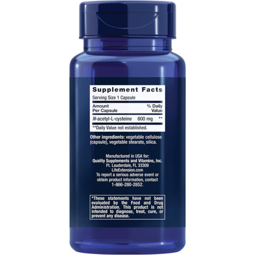 NAC N-Acetil Cisteína 600mg Life Extension | 60 Cápsulas - Image 2