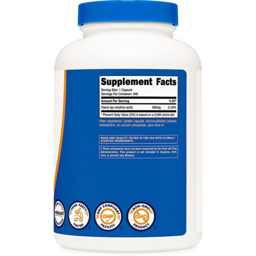 Niacina B3 500mg Nutricost | 240 Cápsulas - Image 3