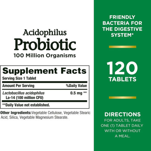 Probiotico 100 Millones Nature's Bounty | 120 Pastillas - Image 2