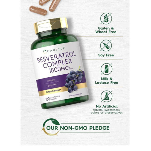 Resveratrol 1800mg Carlyle | 180 Cápsulas - Image 4