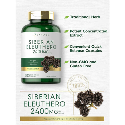 Siberian Eleuthero 2400mg Carlyle | 300 Cápsulas - Image 3