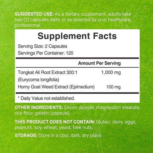 Tongkat Ali Plus 1100mg Deal Supplement | 240 Cápsulas - Image 2