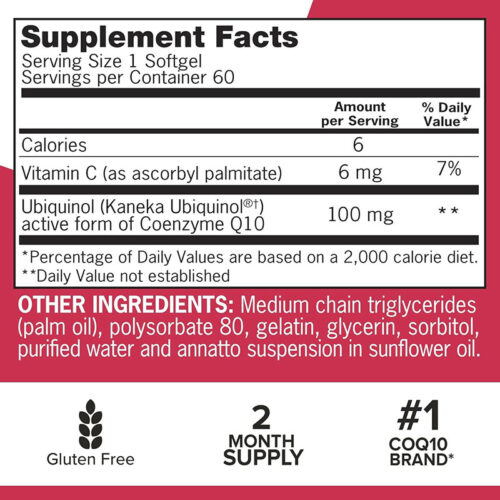 Ubiquinol 100mg Mega CoQ10 Qunol | 60 Cápsulas - Image 2