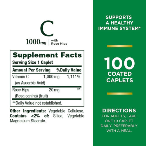 Vitamina C 1000mg Nature's Bounty | 100 Pastillas - Image 2