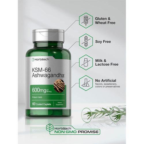 KSM-66 Ashwagandha 600mg Horbaach  | 60 Tabletas - Image 4
