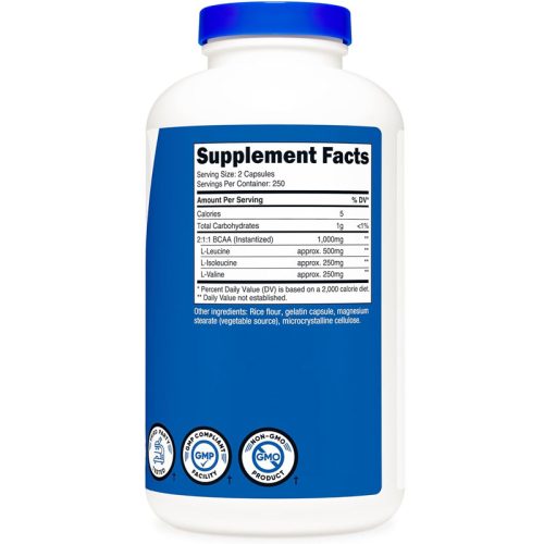 BCAA 1000mg Nutricost | 500 Cápsulas - Image 3