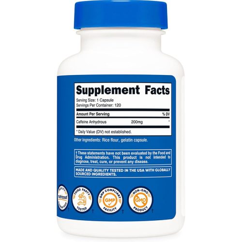 Cafeína 200mg Nutricost | 120 Cápsulas - Image 3