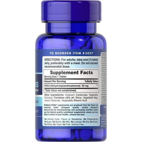 DHEA 50mg Puritan's Pride | 100 Tabletas - Image 2