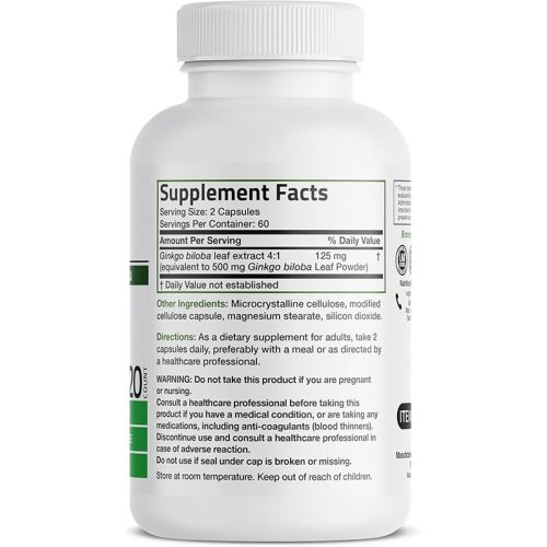 Ginkgo Biloba 500mg Bronson | 120 Caápsulas - Image 3