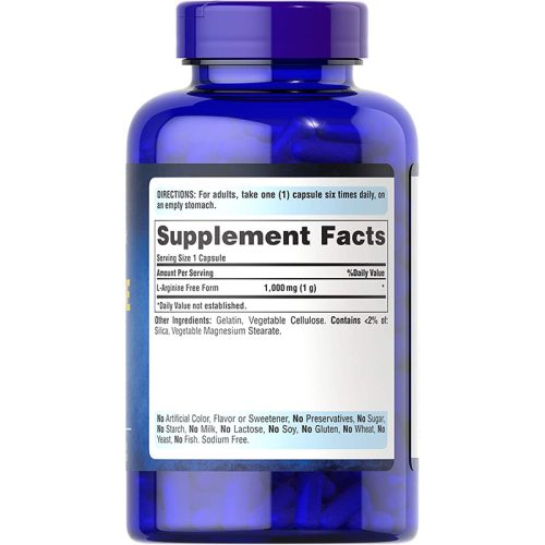 L-Arginina 1000 mg Puritan's Pride | 100 Cápsulas - Image 2