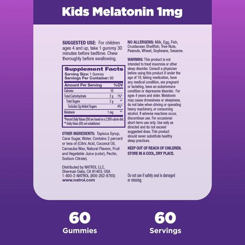 Melatonina Kids 1mg Natrol | 60 Cápsulas - Image 3