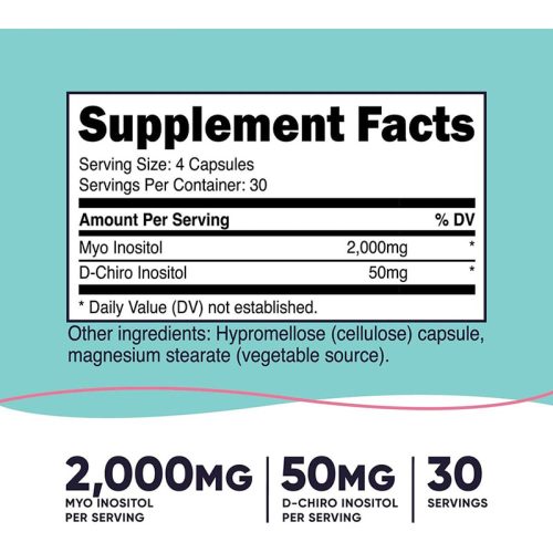 MYO & D-Chiro Inositol 2.000mg Nutricost | 120 Cápsulas - Image 2