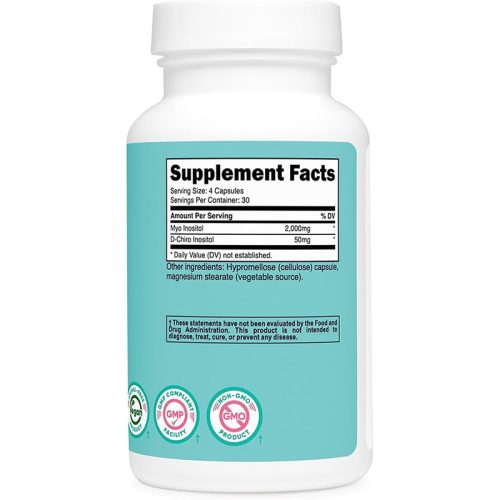 MYO & D-Chiro Inositol 2.000mg Nutricost | 120 Cápsulas - Image 3