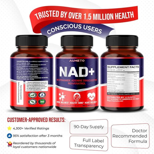 NAD+ Trans-Resveratrol con Quercetin y Rhodiola Aumeto | 90 Cápsulas - Image 3