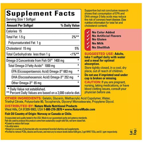 Omega 3 1400mg Nature Made | 65 Cápsulas - Image 3