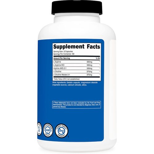 Oxido Nitrico 2.250mg Nutricost  | 180 Cápsulas - Image 3