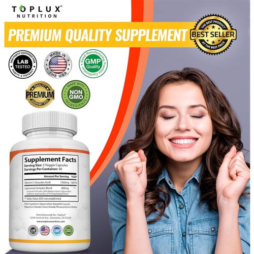 Vitamina C Liposomal 2100mg Toplux | 90 Cápsulas - Image 2
