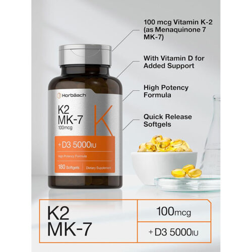 Vitamina K-2 MK7 con D3 Horbaach | 180 Cápsulas - Image 5
