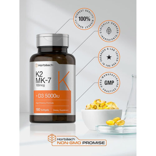 Vitamina K-2 MK7 con D3 Horbaach | 180 Cápsulas - Image 4