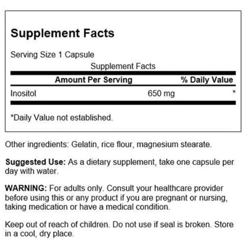 Inositol 650mg Swanson | 100 Capsulas - Image 2