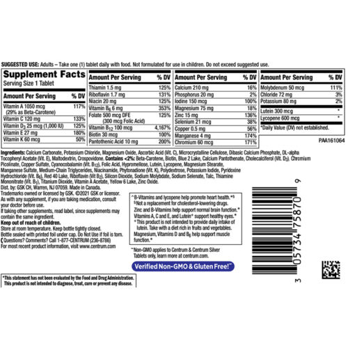 Centrum Silver Hombre 50+ Multivitaminico | 65 Pastillas - Image 2