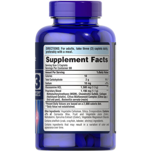 Glucosamina Condroitina Msm Puritan's Pride | 240 Tabletas - Image 2