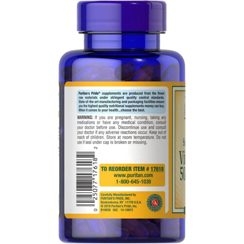 Vitamina D3 2000iu 50mcg Puritan's Pride | 200 Cápsulas - Image 4