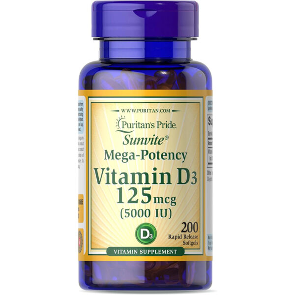 VITAMINA D3 5000IU PURITANS PRIDE 200 CAP 01