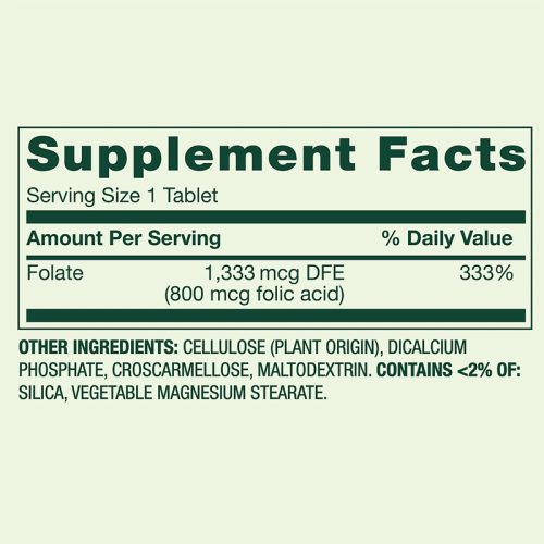 Acido Fólico 800mcg Spring Valley | 400 Tabletas - Image 2