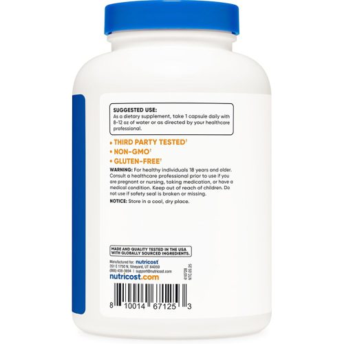 L-Arginina + L-Citrulina 750mg Nutricost | 240 Cápsulas - Image 3