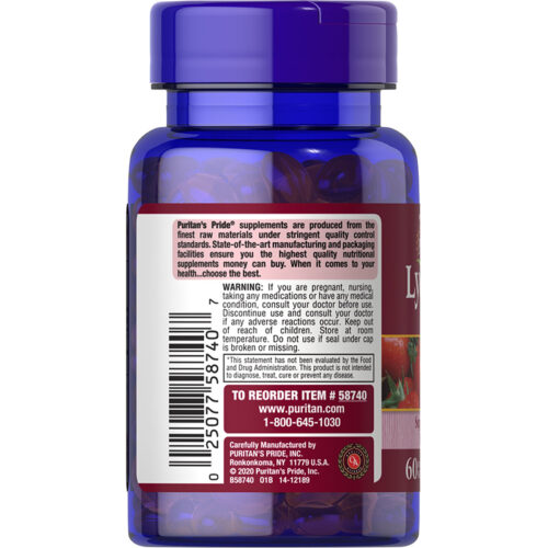 Licopeno 20mg Puritan's Pride | 60 Cápsulas - Image 3