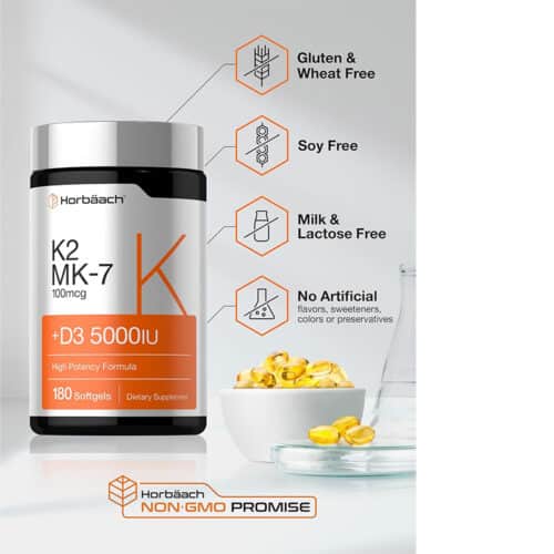 Vitamina K2 MK7 con D3 Horbaach | 180 Capsulas - Image 3