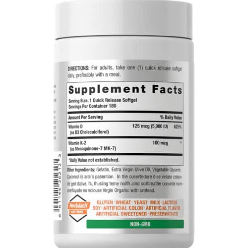 Vitamina K2 MK7 con D3 Horbaach | 180 Capsulas - Image 5