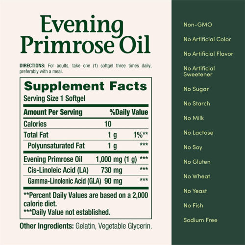 Aceite de Onagra Primrose Nature's Bounty 1000mg | 60 Softgel - Image 2