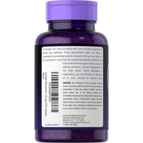 Melatonina 10mg con L-Teanina Carlyle | 270 Tabletas - Image 7