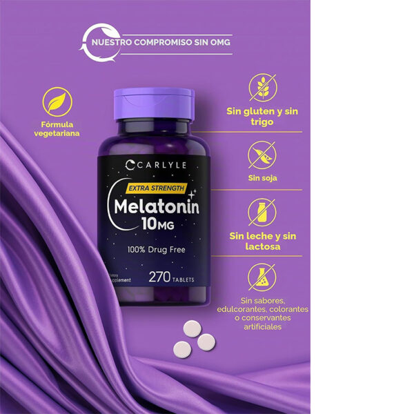 Melatonina 10mg con L-Teanina Carlyle | 270 Tabletas