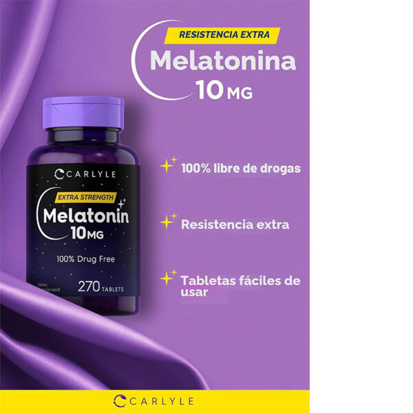 Melatonina 10mg con L-Teanina Carlyle | 270 Tabletas