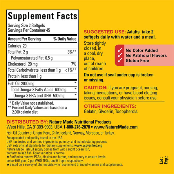 Omega 3 1000mg Nature Made | 90 Cápsulas