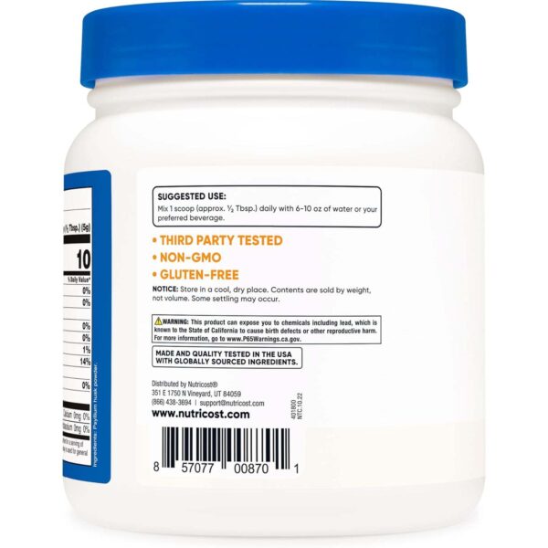 Psyllium Husk Nutricost en Polvo | 227 g