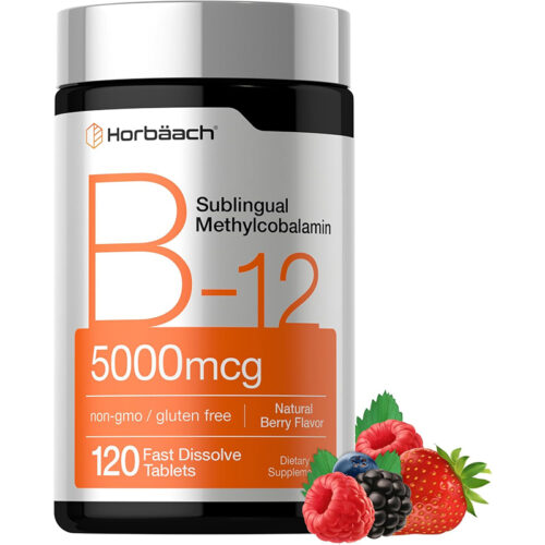 B12 Metilcobalamina Sublingual 5000 mcg Horbaach | 180 Tabletas - Image 1